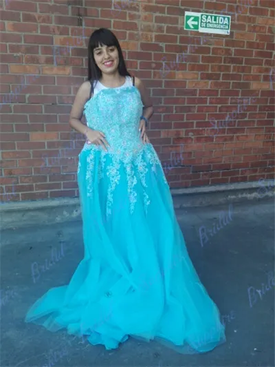 Сапфировые Свадебные Длинные вечерние платья Vestido De 15 Anos De cap рукав кружево открытая спина Лаванда бирюза Бисероплетение Бальные платья