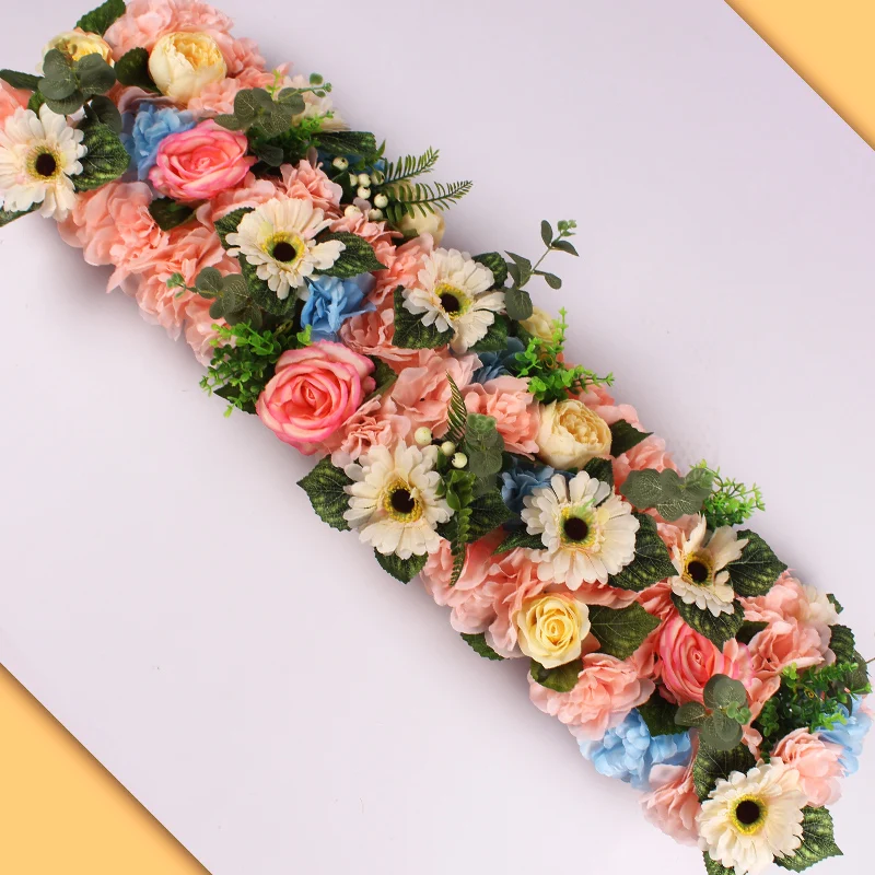 08 DIY1M свадебный цветок декор для железной арки искусственная Цветочная композиция поставки дорога свинец цитируется ряд цветов окно T станция - Цвет: 08