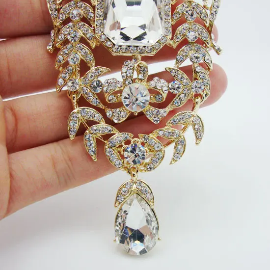 Art Nouveau модные роскошные цветок прозрачная Брошь белый Австрийские кристаллы