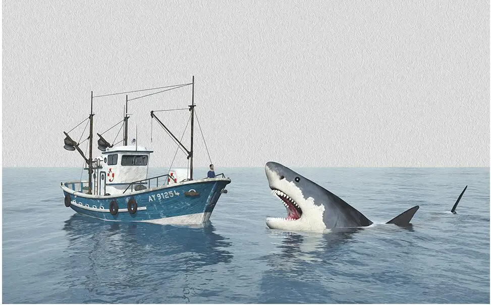 Пользовательские фото дизайн 3d настенные фрески обои Парусная Акула Европейский