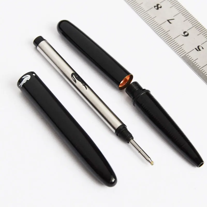 Мини ручка из крокодила черная Шариковая + сумка NEAT CONVIENCE 9 см|roller ball pen|ball penpen black |