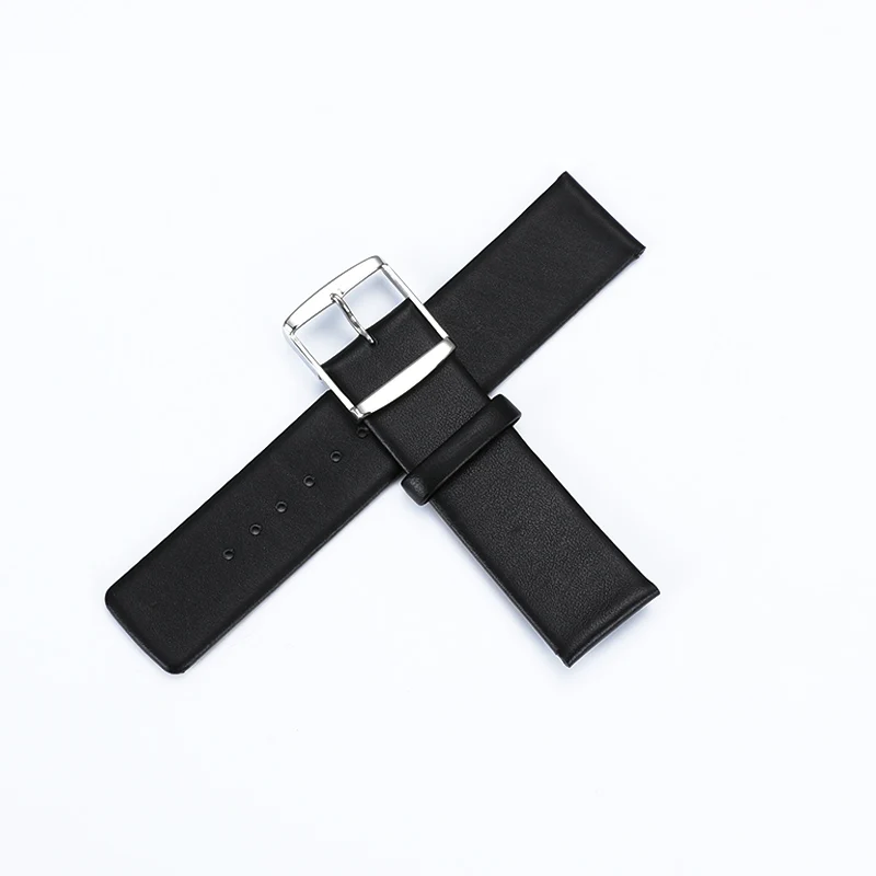 Кожаный ремешок для часов черный темно коричневый 16 мм 18 20 22 24 сменный