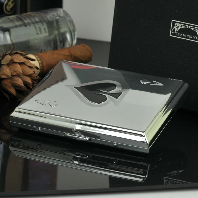 Can Accommodate 16 Cigarette Steel Ultra-thin Filament Creative Men's Box | Дом и сад