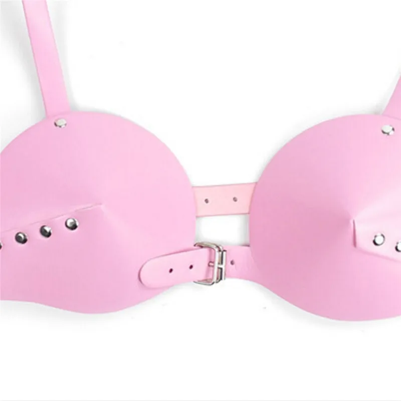 

One Piece Adult Fetish Breast Bondage Sexy PU Leather Bra Lingerie Erotic Restraint For Female Women Resistance Bands