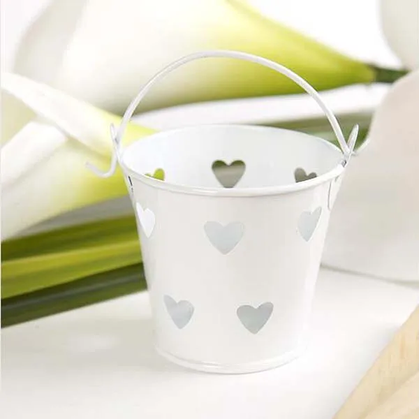 

20pcs/lot Cute Mini white/Silver/pink Metal Bucket Candy Box for Wedding Baby Shower Party Supplies Favors boxes decor buckets