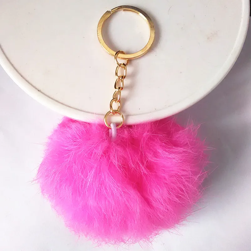 Высокое качество золотые цепи сумка брелок для ключей помпон автомобильный с