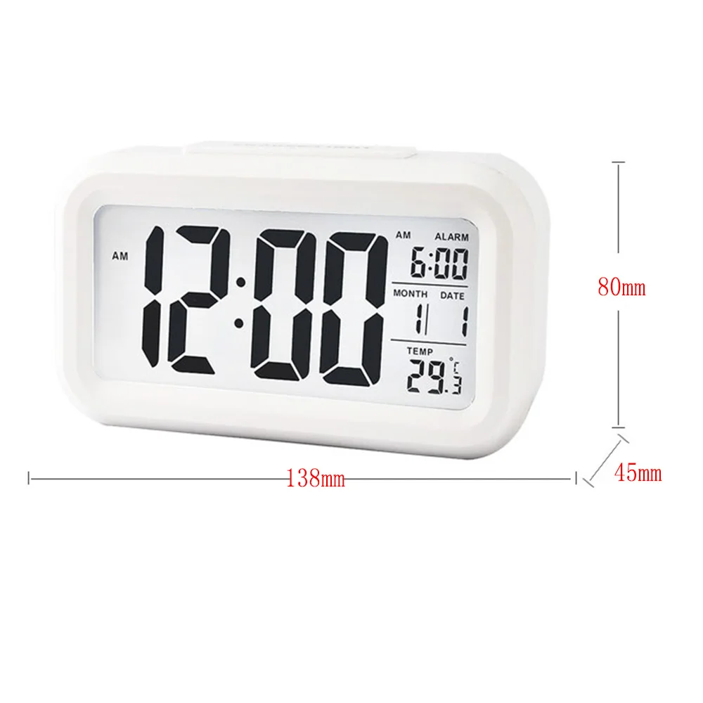 

Digital LCD Snooze Electronic Alarm Clock with LED Backlight Light Control