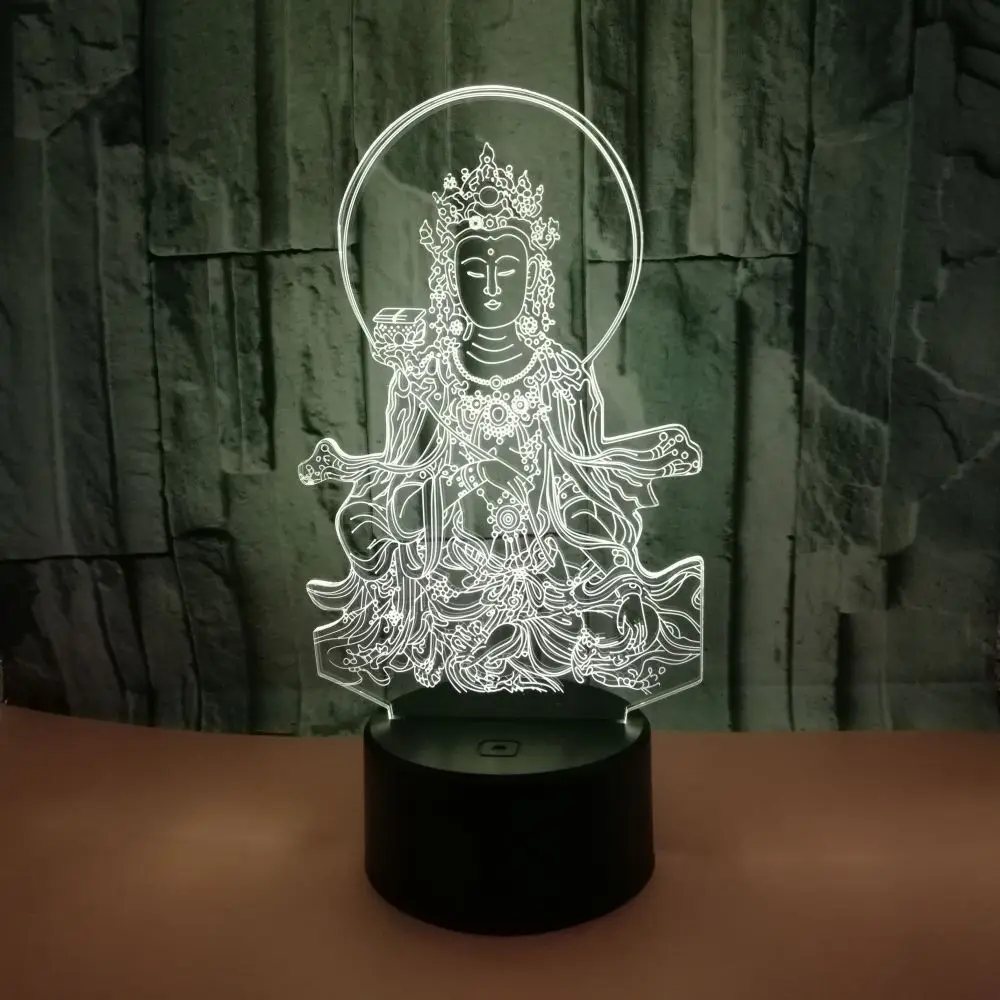 Новый 3d маленький ночсветильник Будды Внешняя торговля дистанционный сенсорный