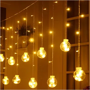 Креативный Mulitcolor 3 м 12LED шар из пузырчатого стекла светильник 220 в EUUS вилка украшение рождественская мигающая гирлянда занавес светильник s