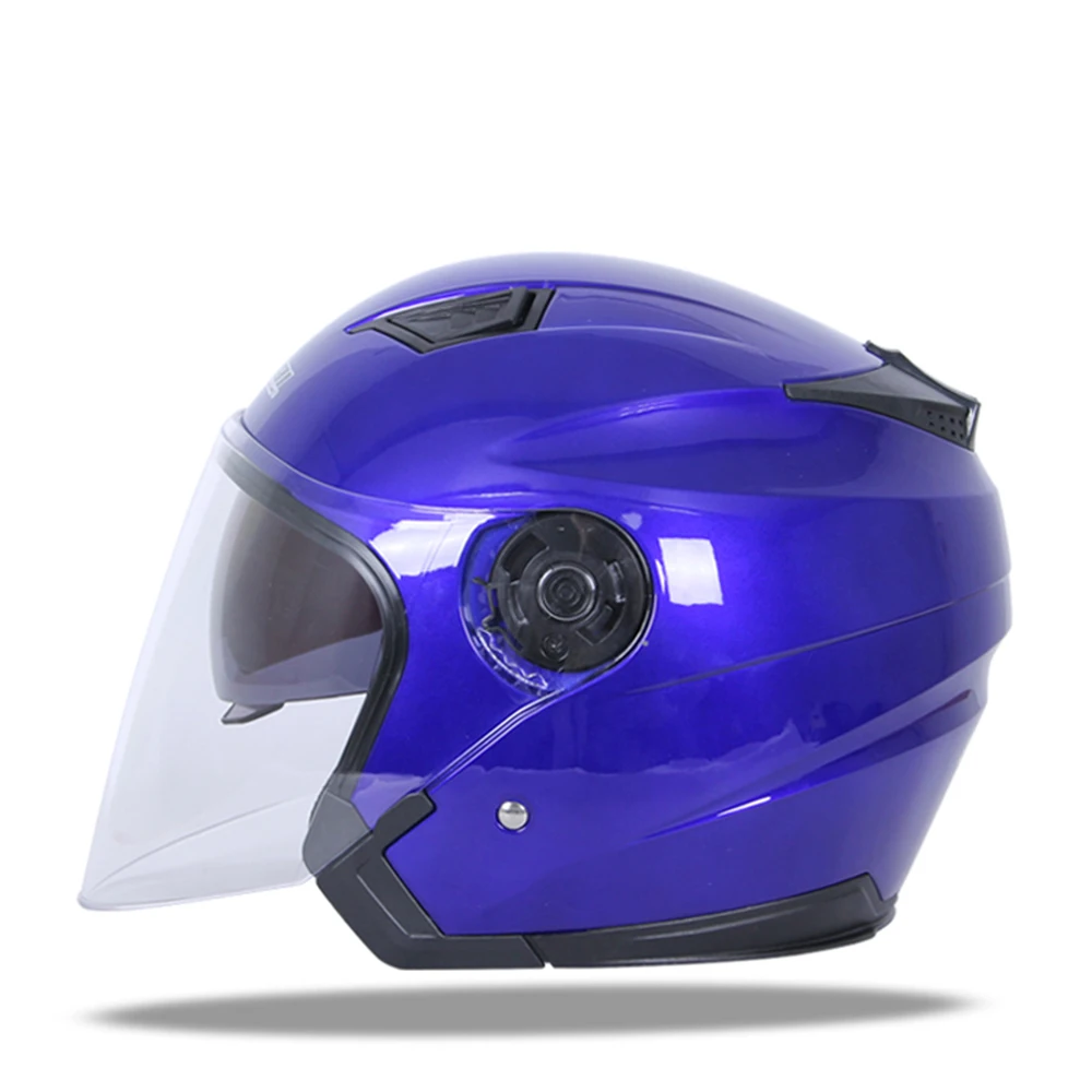 Синий Мотоцикл Jiekai шлем Casco Мото шлем мотоциклетный шлем для мотокросса открытый шлем Ретро винтажный шлем - Цвет: Синий