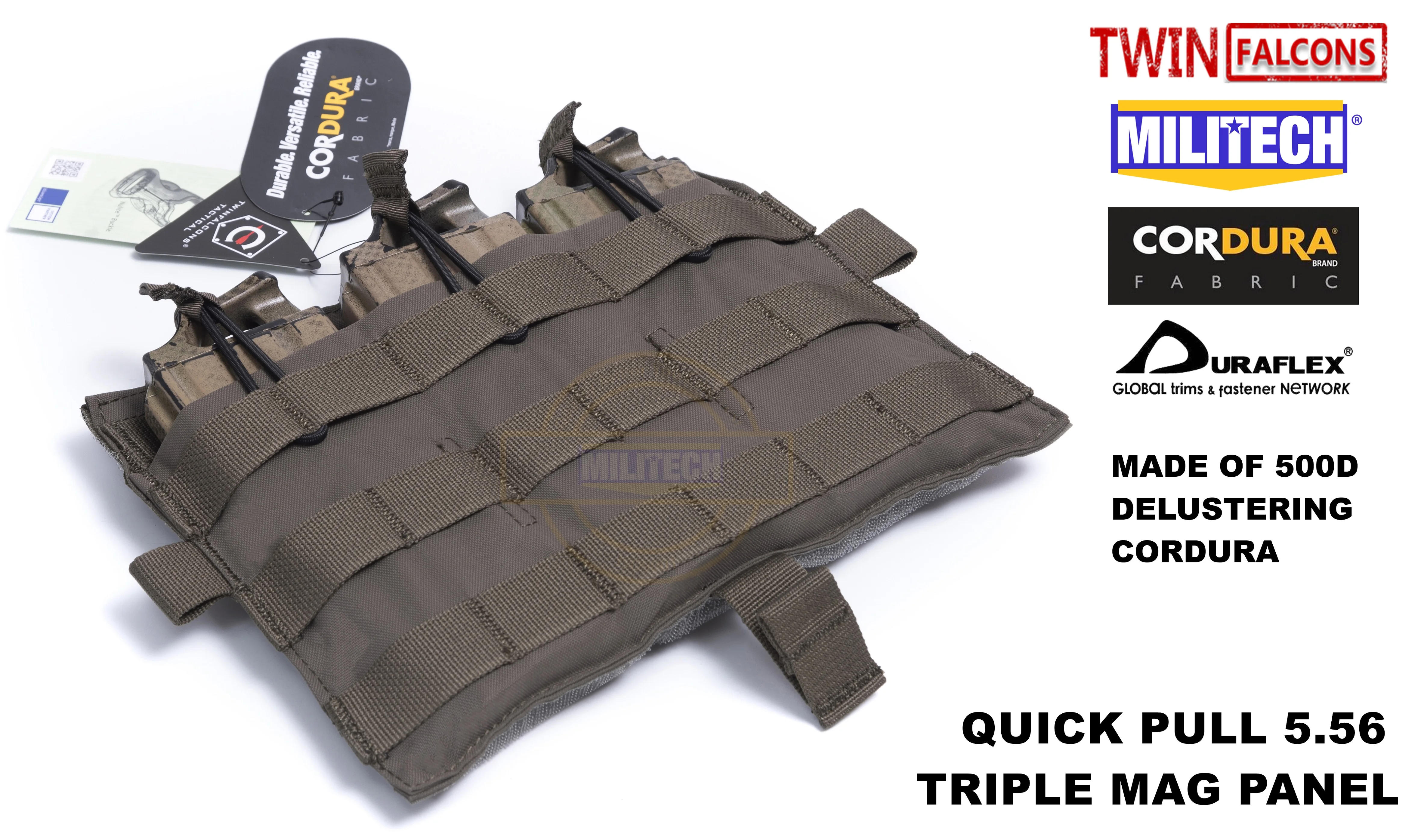 MILITECH twinfalcon TW Delustered Съемный клапан Тройная M4 5 56 Mag плоская панель для AVS CPC JPC 2 0 FCSK