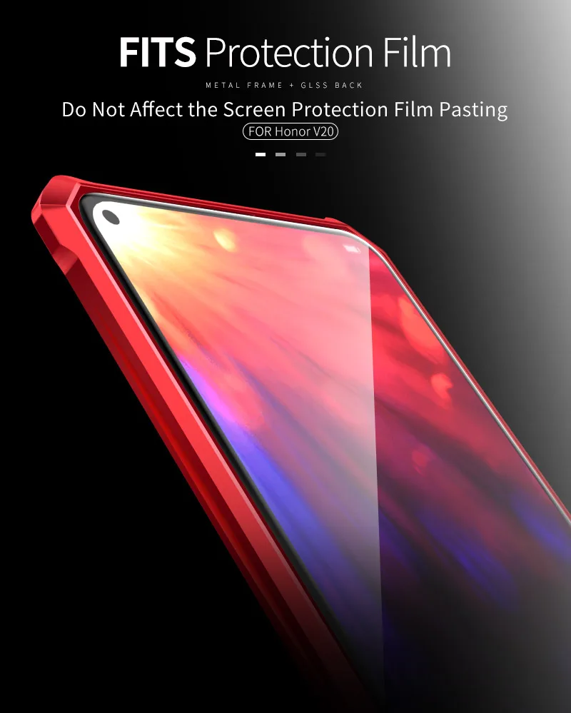 Для huawei Honor V20 чехол Роскошный Алюминиевый металлический каркас бампер и прозрачная задняя крышка из закаленного стекла для huawei View 20 чехол