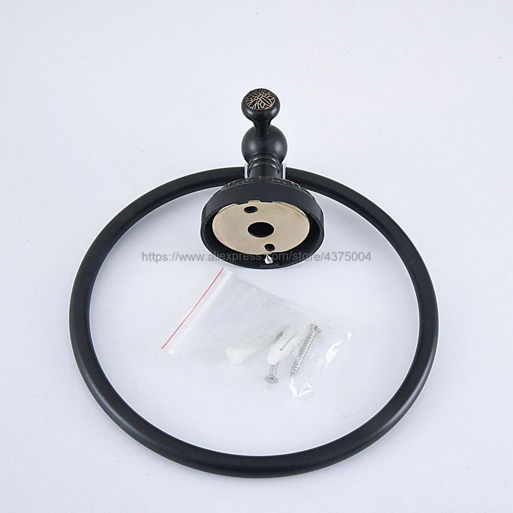 Oil Rubbed Bronze Round Style Wall-Mounted Towels Ring Holder Hanger Bathroom Towel Bar Nba457 | Обустройство дома