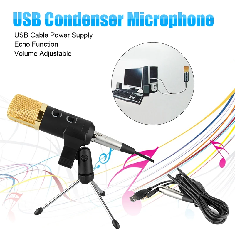USB конденсаторный микрофон GBTIGER BM 100FX для звукозаписи с передачей звука|Микрофоны|
