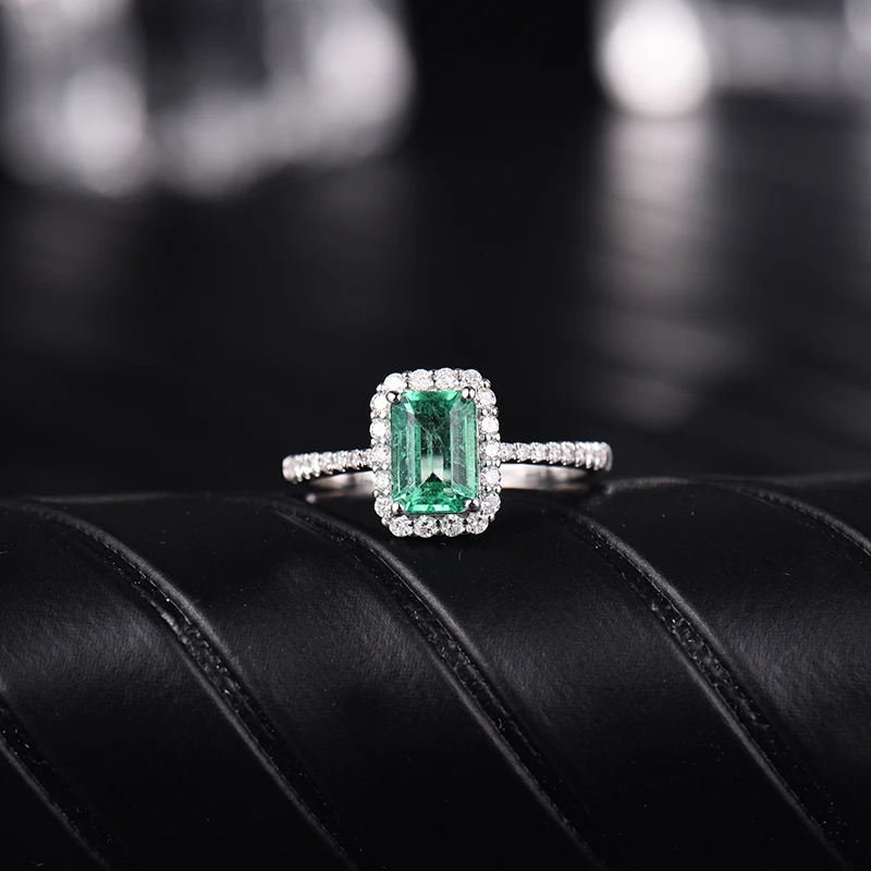 Женское кольцо из 2020 натурального изумруда LOVERJEWELRY обручальное белого золота 18