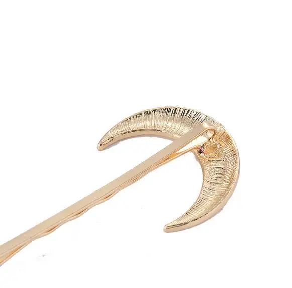 Женская заколка для волос Half Moon Shape модная шпилька золотистого серебристого и