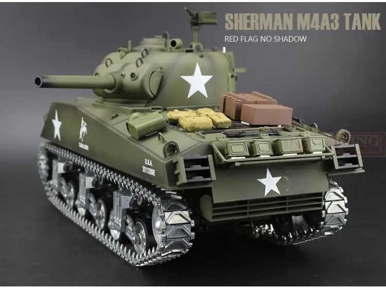 Henglong 1/16 Масштаб 2,4 ГГц Радиоуправляемый Танк Шерман M4A3 боевой танк армии США конечная металлическая Версия дым звук металлические шестерни треки