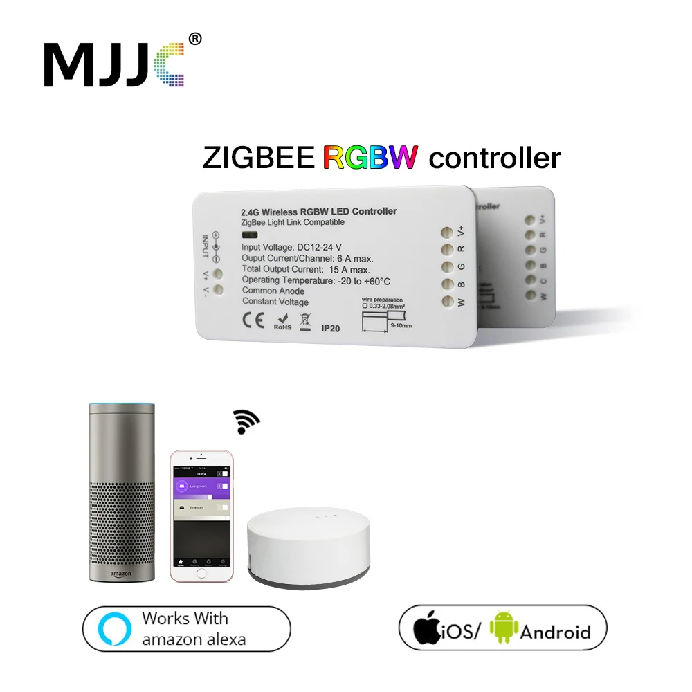 

Zigbee LED Controller RGB CCT WW/CW Zigbee Controller LED DC12V 24V LED Strip Controller ZLL APP Controller RGBW Smart Home RGB
