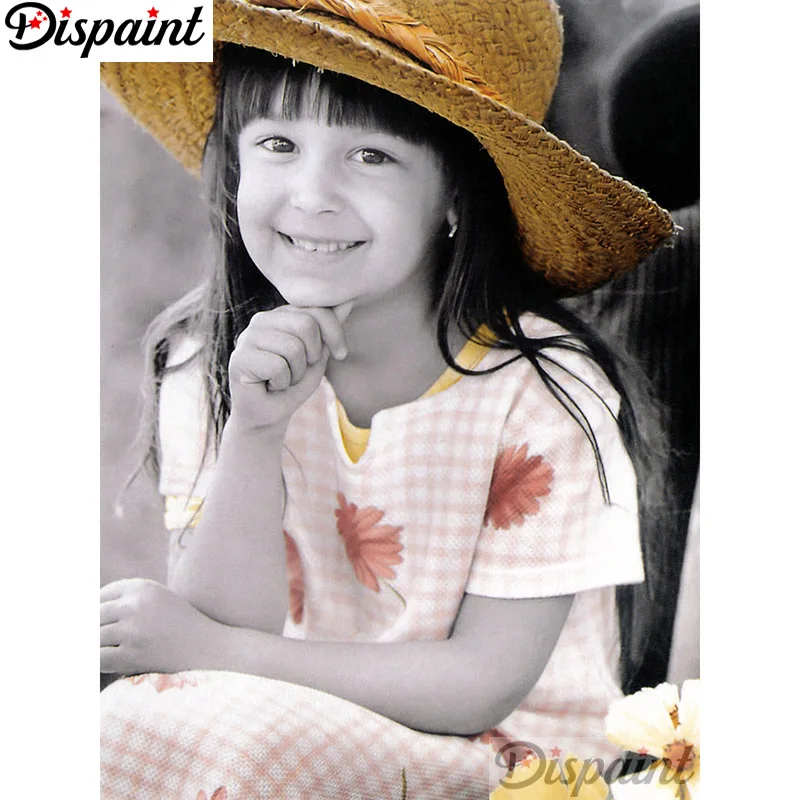 

Dispaint Full Square/Round Drill 5D DIY Diamond Painting "little girl" Embroidery Cross Stitch 3D Home Decor A11168