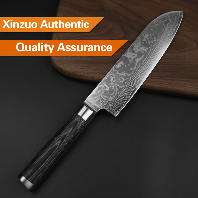 XINZUO шт. 5 набор кухонных ножей японский кухонный нож дамасский Santoku шеф повар для