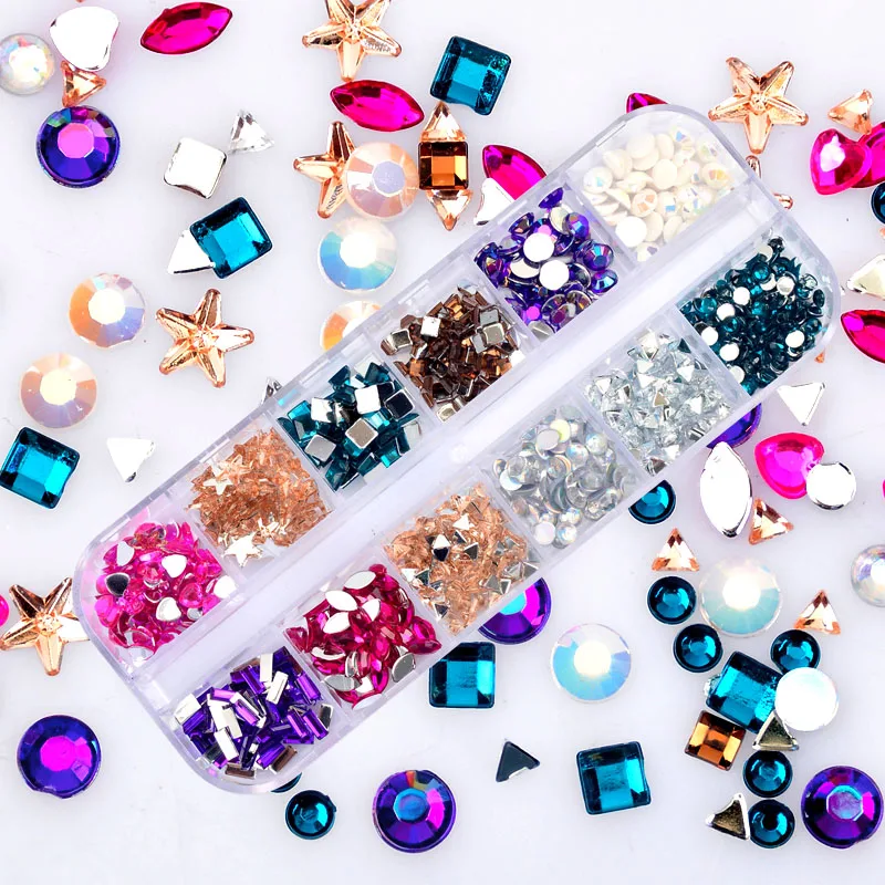 

Chameleon Multi-size Rhinestones 3D Nail Art Decorations Colorful Round AB Flat Bottom Nail Decoration Body Art Manicure