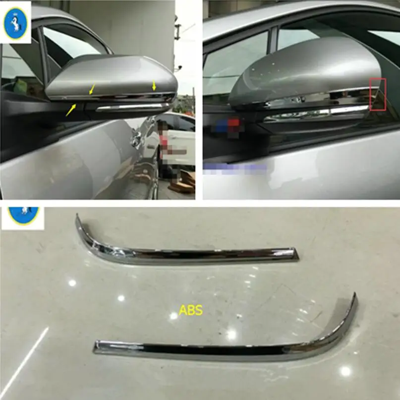 

Yimaautotrims Auto Accessory Side Door Rearview Mirror Overlay Strip Cover Trim 2 Piece Fit For Toyota Prius Prime PHV 2017 2018