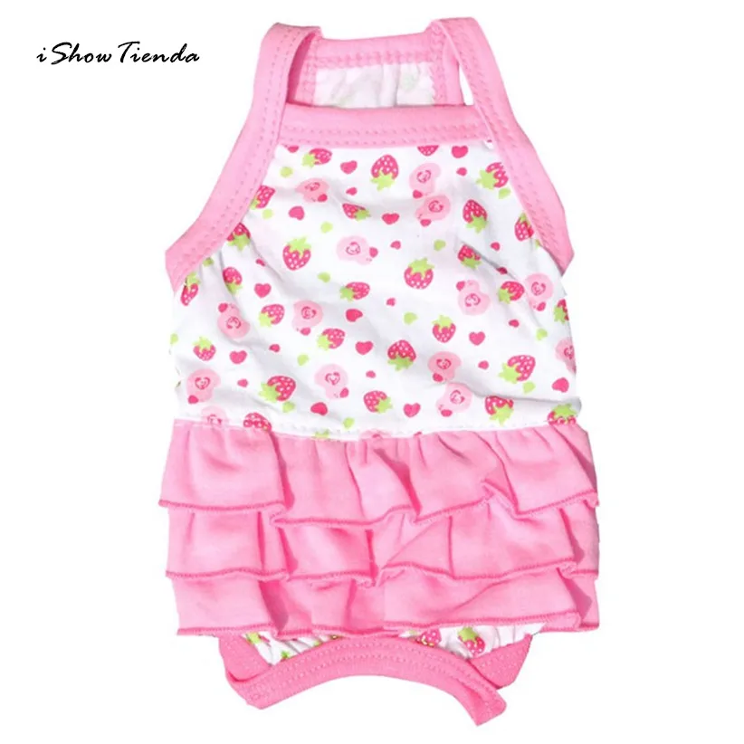 Новинка Лидер продаж 1 предмет Милая Одежда для собак с клубникой Хлопковое