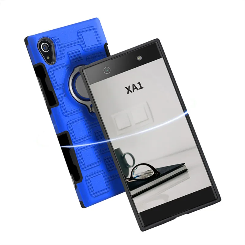 Бронированный чехол s для sony Xperia L1 XA1 ультра противоударный смешанный ТПУ и ПК магнитный автомобильный чехол с кольцом-подставкой для sony Xperia Z1 A1 чехол Capa