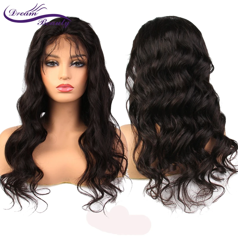 Dream beauty Remy 360 парик с фронтальным кружевом предварительно сорвал волосами