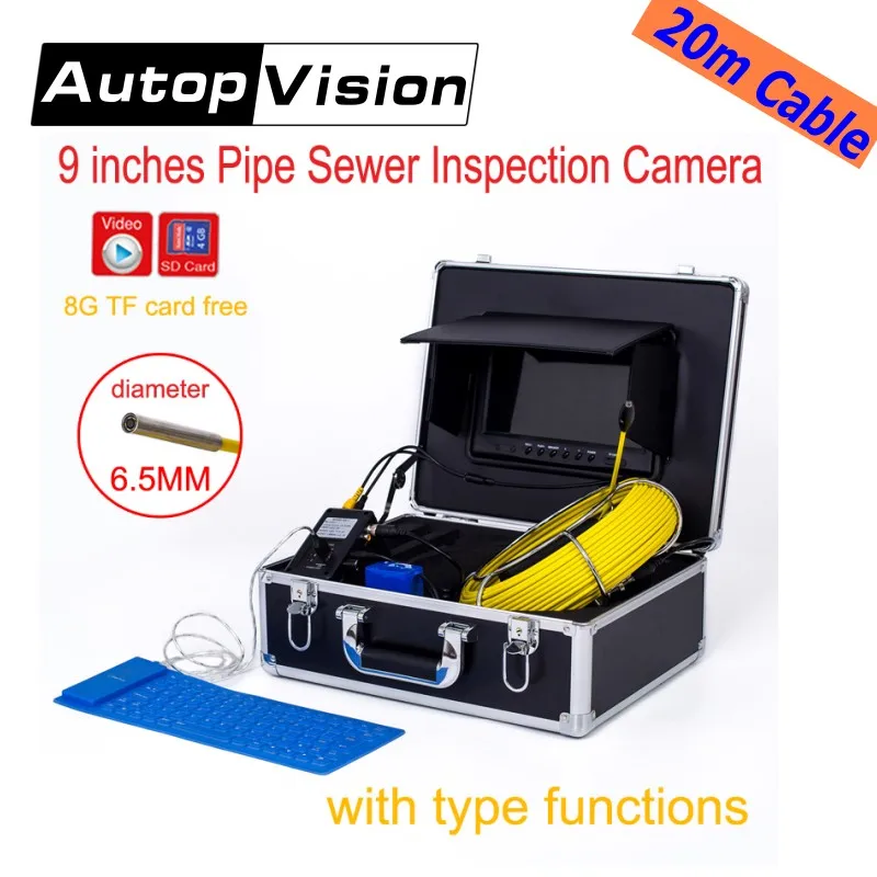 Водонепроницаемый подводный эндоскоп с кабелем 20 м 6 5/17/23 мм|pipe inspection camera system|pipe