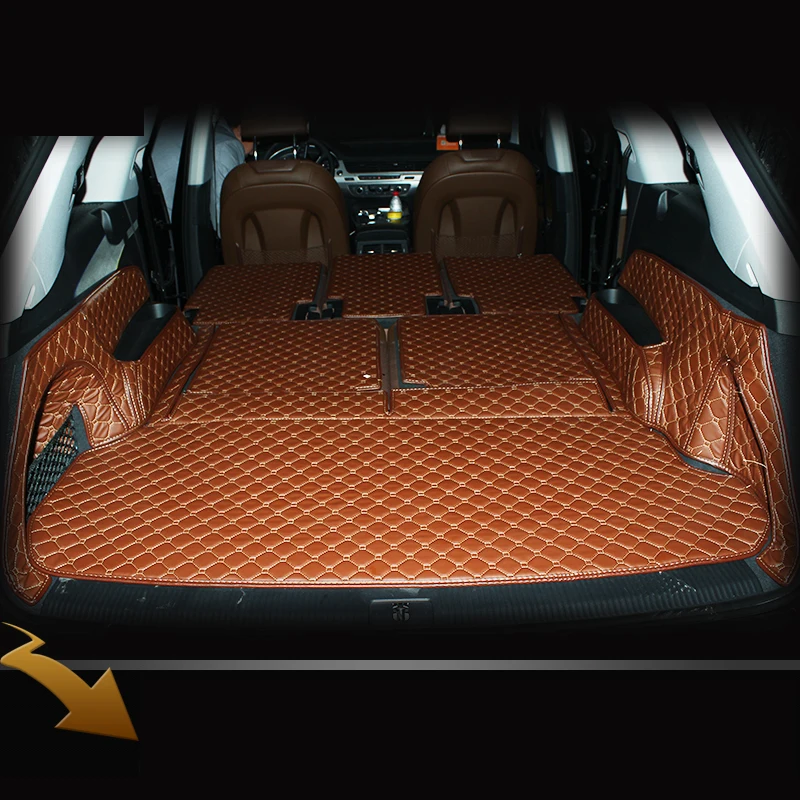 Волоконно-кожаный коврик для багажника автомобиля audi Q7 2008 2009 2010 2011 2012 2013 2014 2016 2017