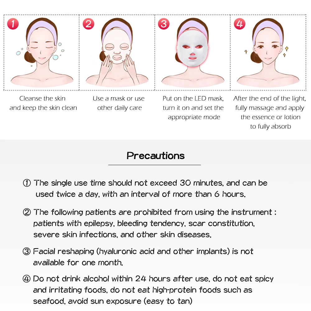 Deciniee beauty Фотон светодиодный маска для лица терапия 7 цветов светильник для ухода за кожей омоложение морщин удаление акне уход за лицом Красота спа
