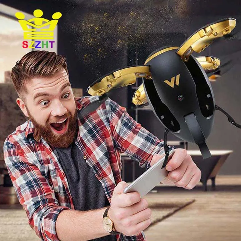 Мини складной Радиоуправляемый вертолет игрушки селфи Wi-Fi приложение управление регби самолет Дрон с HD камерой речевое управление FPV интуитивно понятный полет