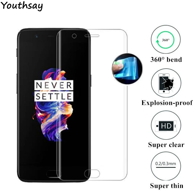 Полностью изогнутая защитная пленка из мягкого ТПУ для Oneplus 5 Защитное стекло