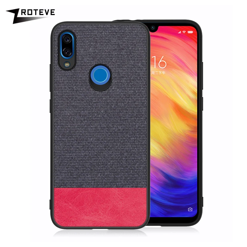 Чехол для Redmi Note 7 Pro Силиконовый ТПУ холщовый чехол накладка тканевый Xiaomi Note7 6 5