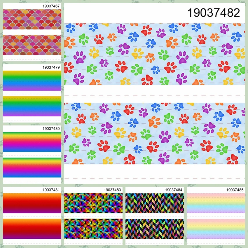 

10yards -different sizes -ribbon Gradation color pattern printed Grosgrain ribbon 19037467