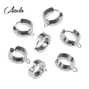 10 шт.лот, гипоаллергенные серьги-Клипсы из нержавеющей стали в стиле хип-хоп, рок, комплектующие для ювелирных изделий сделай сам, оптовая продажа