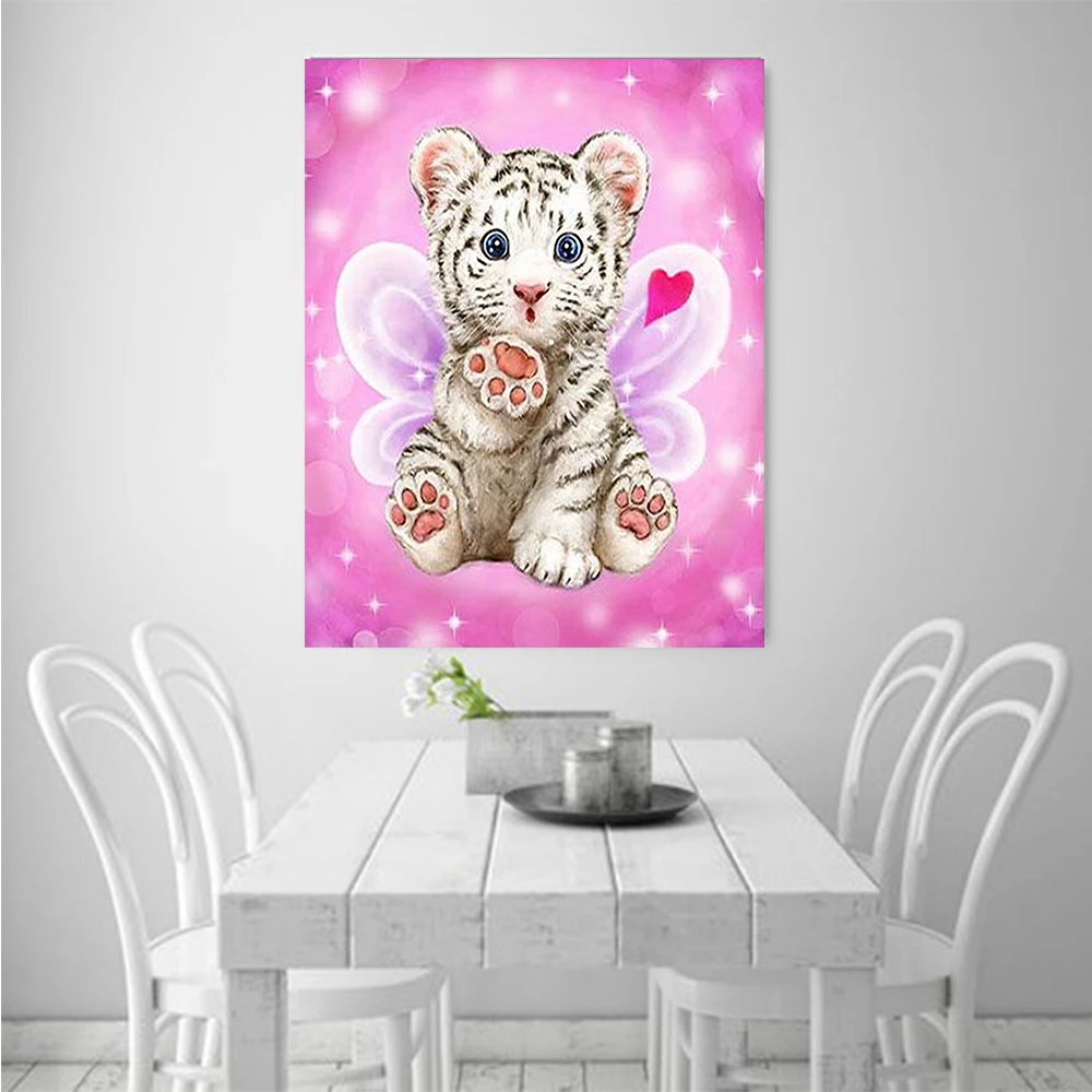 Diamond Painting 5D DIY Embroidery Square Full The Lovely Tiger Crafts&ampSewing Needlework Cross Stitch Wall Arts | Дом и сад