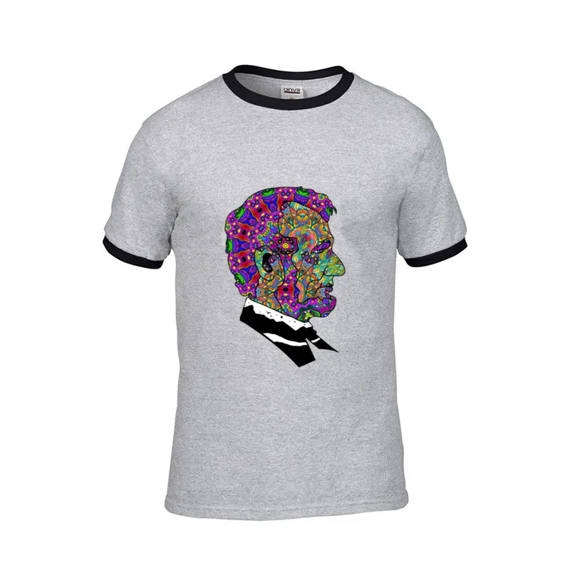 Модные Psychedelic LSD Trip Abraham Lincoln acid marijuanaa cannabiss weed 420 мужские Забавные футболки с