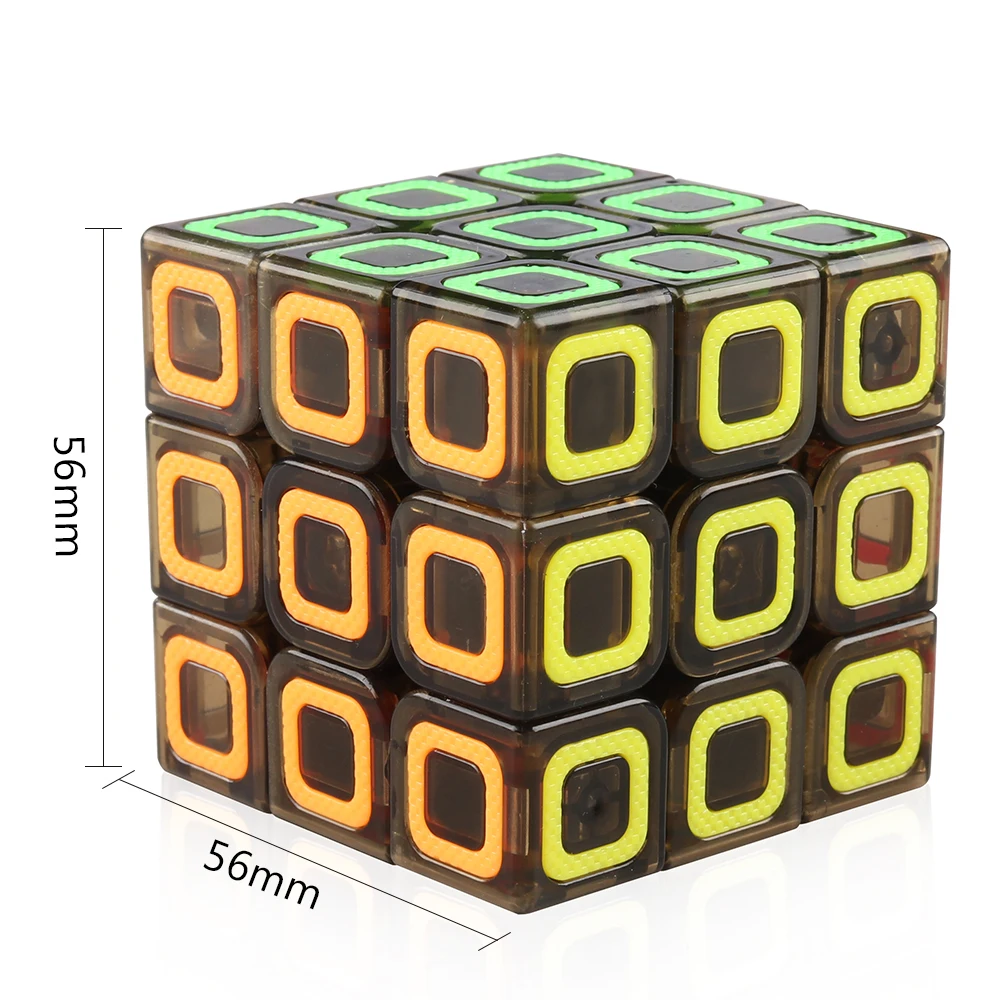 D-FantiX Qiyi Dimension 3x3 скоростной кубик Гладкий волшебный 3x3x3 прозрачный черный 57 мм