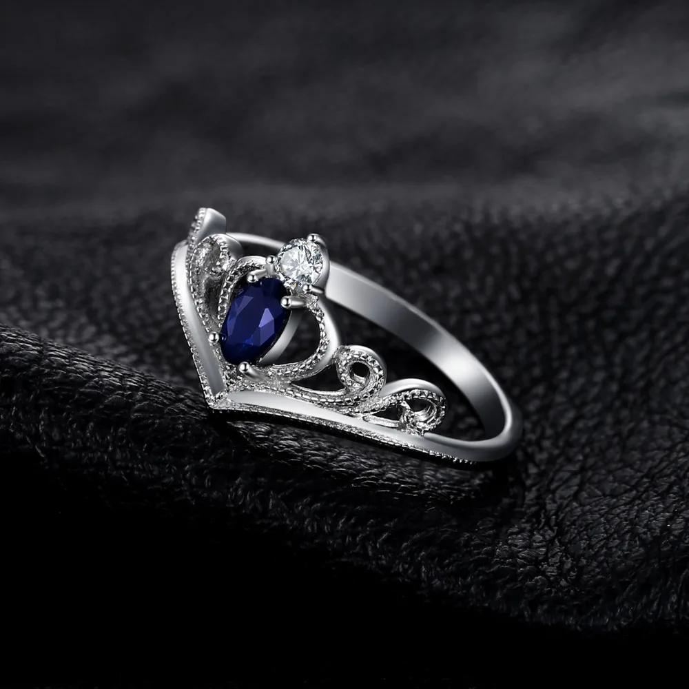 JewelryPalace Корона 0.3ct Овальный Подлинная сапфирами Обручение Юбилей Promise Ring 925