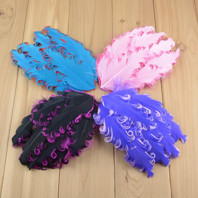 Оптовая продажа 100 шт./лот шикарные подкладки из курчавых перьев для ободков