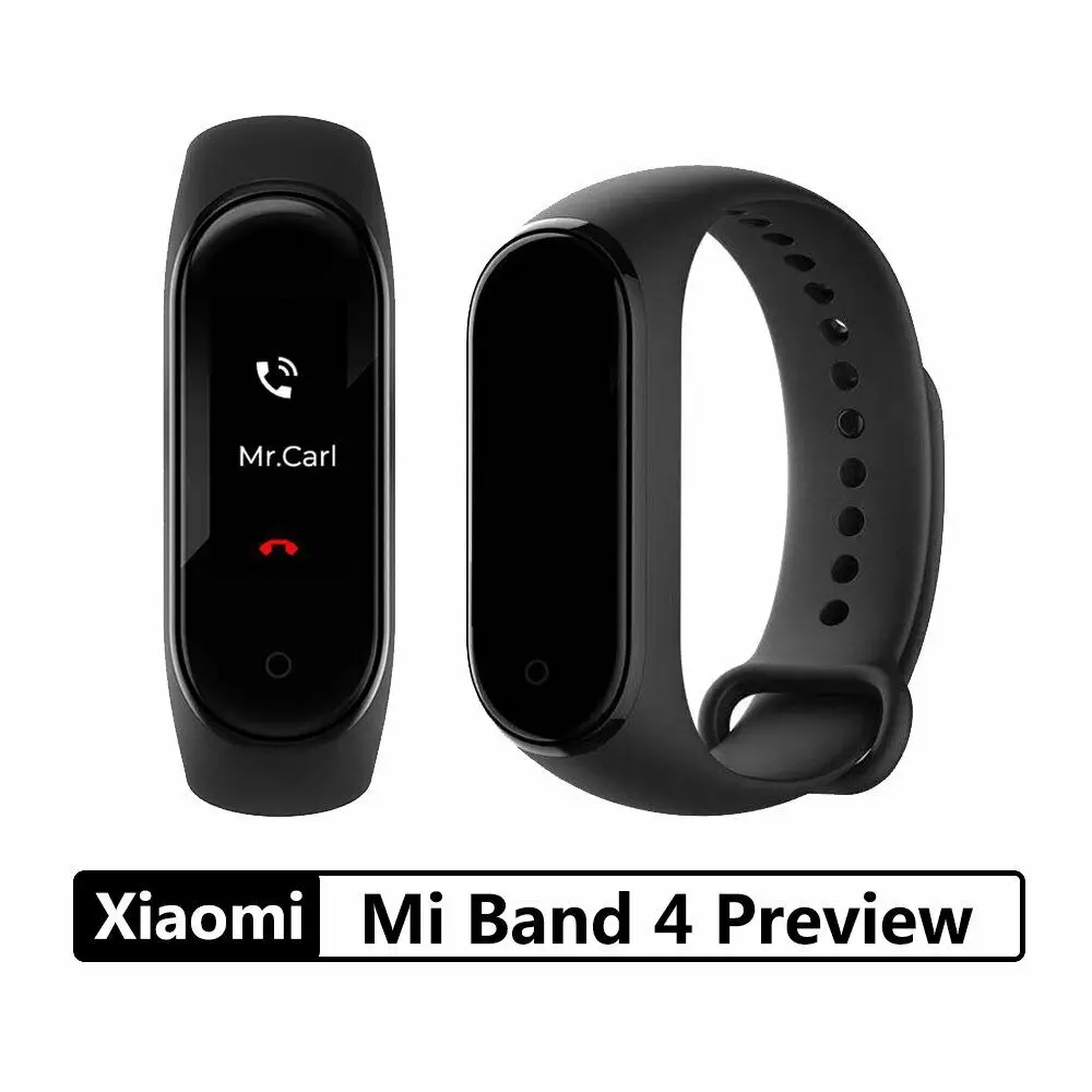 Черный Xiaomi mi-браслет 4 Music Smart mi Band 4, фитнес-браслет с частотой сердечных сокращений 135 мА/ч, цветной экран, Bluetooth 5,0,, новинка - Цвет: Черный