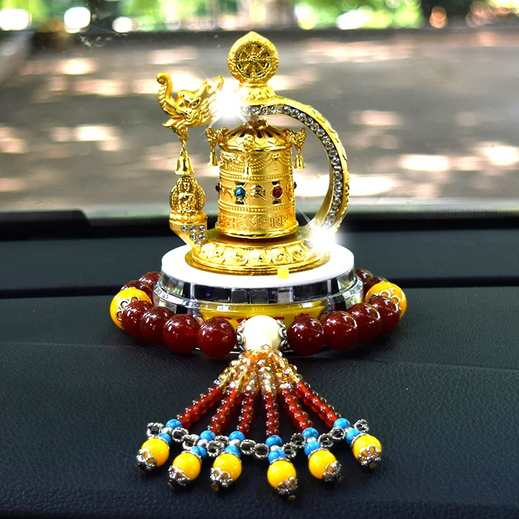 HOME OFFICE SHOP CAR Effective Bless Safe and good luck Talisman Protection- Solar energy Buddhist Scriptures prayer wheel