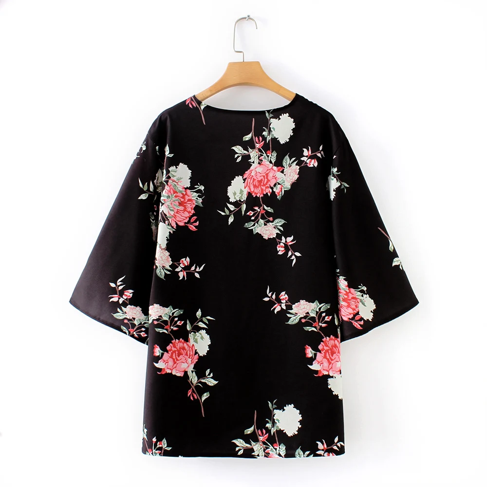 Женские шифоновые блузки Солнцезащитная луна цветочный принт свободная шаль