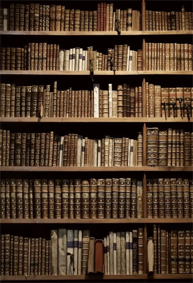 Лиловый Laeacco старые книжные полки фоны деревянные напольные книги для учебы детская портретная комната фотографические фоны фотосессия Фотостудия - Цвет: Лиловый