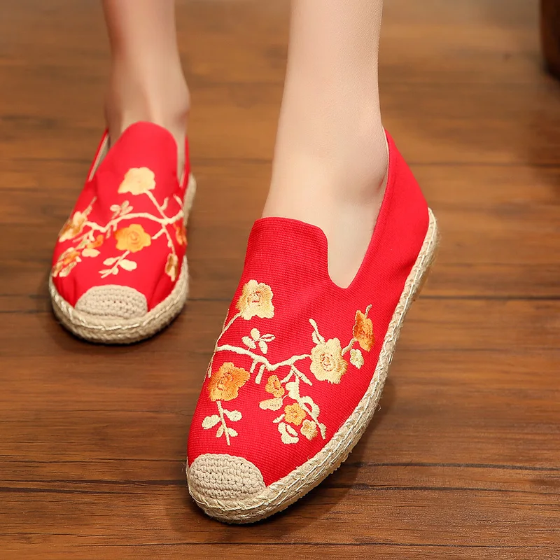 SONDR espadrilles/Женская Винтажная обувь с вышитыми цветами женские оксфорды на плоской