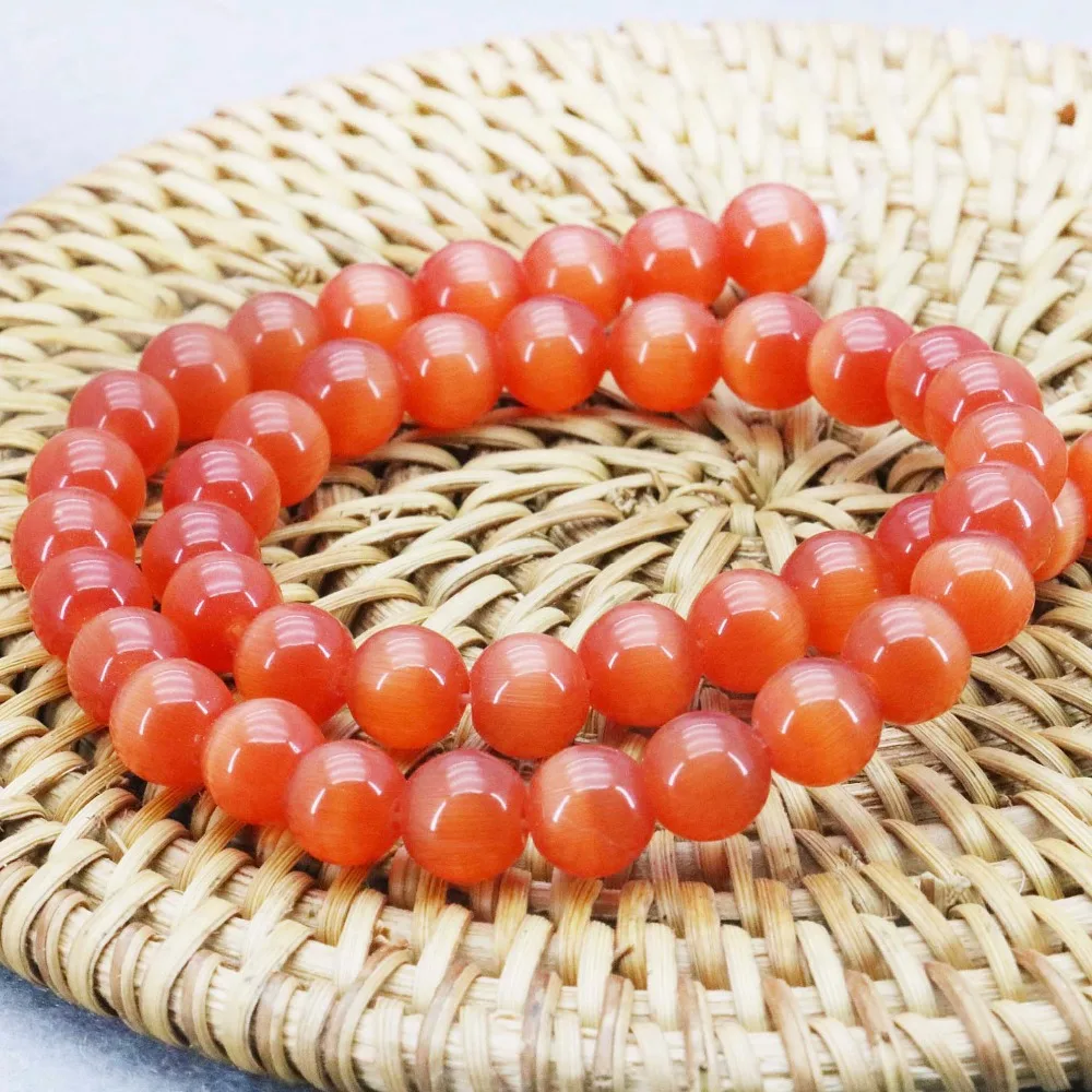 8 мм аксессуары оранжевые стеклянные бусины на удачу Мексиканский кошачий глаз