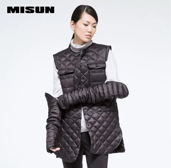 MISUN обувь для девочек зимняя куртка 2018 PU лоскутное Съемная рубашка пункт прямой