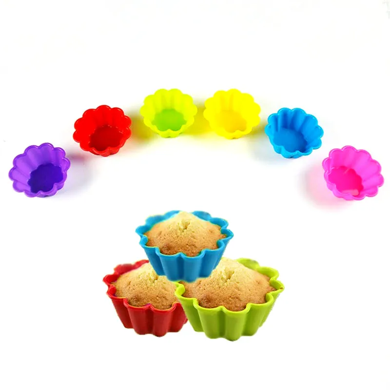 DoreenBeads силиконовый в форме цветка Маффин чашка выпечки шифон форма для торта